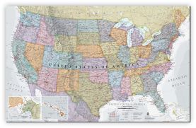 Large USA Classic Wall Map (Canvas)