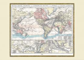 Vintage British Empire World Map 1896