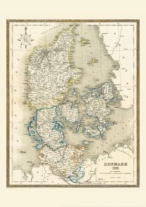 Vintage Map of Denmark