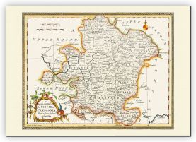 Huge Vintage Map of Franconia (Canvas)