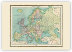 Small Vintage Political Europe Map 1922 (Canvas)