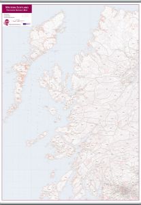Western Scotland Postcode District Map (Hanging bars)