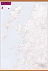 Western Scotland Postcode District Map (Wooden hanging bars)