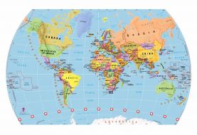 White Children's World Map Wallpaper