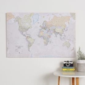 Large Classic World Map (Canvas)