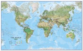Large World Wall Map Environmental (Pinboard)
