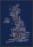 Large Great Britain UK City Text Art Map - Blue (Pinboard & wood frame - Black)