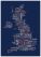 Large Great Britain UK City Text Art Map - Blue (Wood Frame - White)