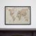 Large Antique World Map (Wood Frame - Black)