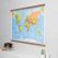 Medium World Wall Map Political (Wooden hanging bars)