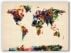 Extra Small Abstract Painting Map of the World  (Canvas)