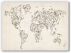 Extra Small Floral Swirls Map of the World (Canvas)