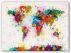 Huge Paint Splashes Map of the World (Canvas)