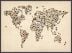 Large Cats Map of the World (Wood Frame - Black)