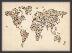 Small Cats Map of the World (Wood Frame - Black)