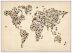 Large Cats Map of the World (Wood Frame - White)