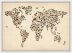 Small Cats Map of the World (Wood Frame - White)