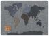 Large Denim Map of the World (Wood Frame - White)