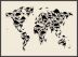 Large Dinosaur Map of the World Map (Pinboard & wood frame - Black)