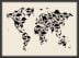 Small Dinosaur Map of the World Map (Wood Frame - Black)