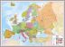 Huge Europe Wall Map Political (Pinboard & framed - Silver)