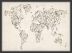 Medium Floral Swirls Map of the World (Wood Frame - Black)