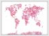 Medium Love Hearts Map of the World (Pinboard & wood frame - White)