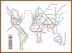Large Metro Subway Map of the World  (Pinboard & wood frame - Teak)