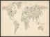 Large Music Notes World Map of the World (Wood Frame - Black)