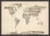 Small Old Sheet Music Map of the World (Pinboard & wood frame - Black)