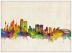 Large Sydney City Skyline (Pinboard & wood frame - White)