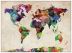 Large Urban Watercolor Map of the World (Pinboard & wood frame - White)