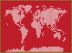 Large World Map Love Hearts (Pinboard & wood frame - Teak)