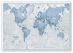 Huge The World Is Art - Wall Map Blue (Canvas)