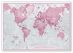 Medium The World Is Art - Wall Map Pink (Canvas)
