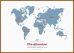 Large Personalised Travel Map of the World - Denim (Wood Frame - Teak)
