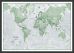 Small The World Is Art - Wall Map Green (Wood Frame - Black)