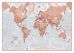 Large The World Is Art - Wall Map Red (Pinboard & wood frame - White)