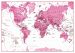 Large Children's Art Map of the World Pink (Raster digital)