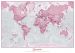 Personalised World Is Art - Wall Map Pink