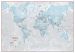 Huge The World Is Art - Wall Map Aqua (Paper)