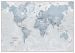 Huge The World Is Art - Wall Map Teal (Laminated)