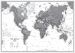 World Wall Map Political Black & White