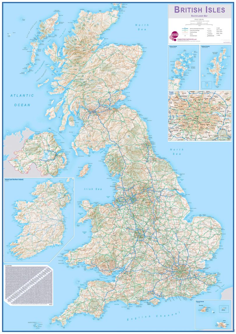 British Isles Routeplanning Map