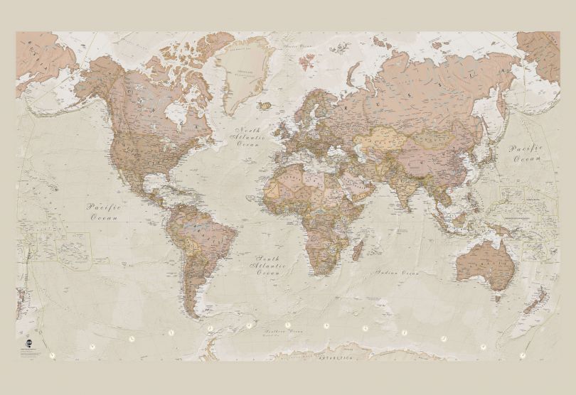 Antique World Map Wallpaper (Sample)