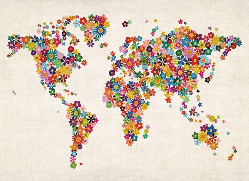 Flower Map of the World