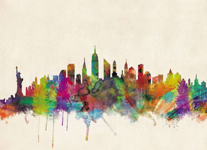 Medium New York City Skyline (Silk Art Paper)
