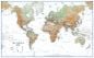 Large World Wall Map Physical White Ocean (Paper)