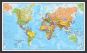 Medium World Wall Map Political (Wood Frame - Black)