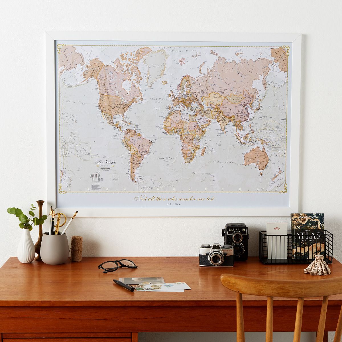Antique Style 23.5 x 30.25 inches National Geographic: New Zealand Executive Wall Map Art Quality Print 
